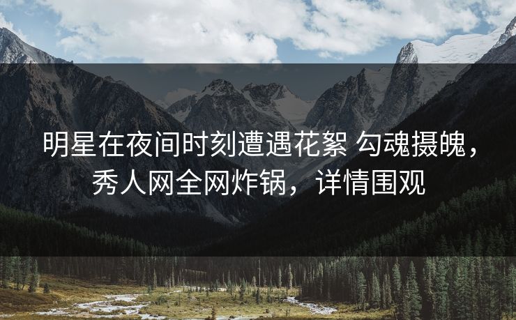 明星在夜间时刻遭遇花絮 勾魂摄魄，秀人网全网炸锅，详情围观